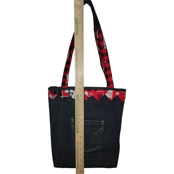 Nebraska Cornhuskers Denim Tote Bag Handmade  Go Big Red! - Picture 7 of 9